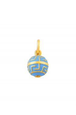 Sphere - Handmade Filigree Meandros Enamel Pendant, in 18k gold