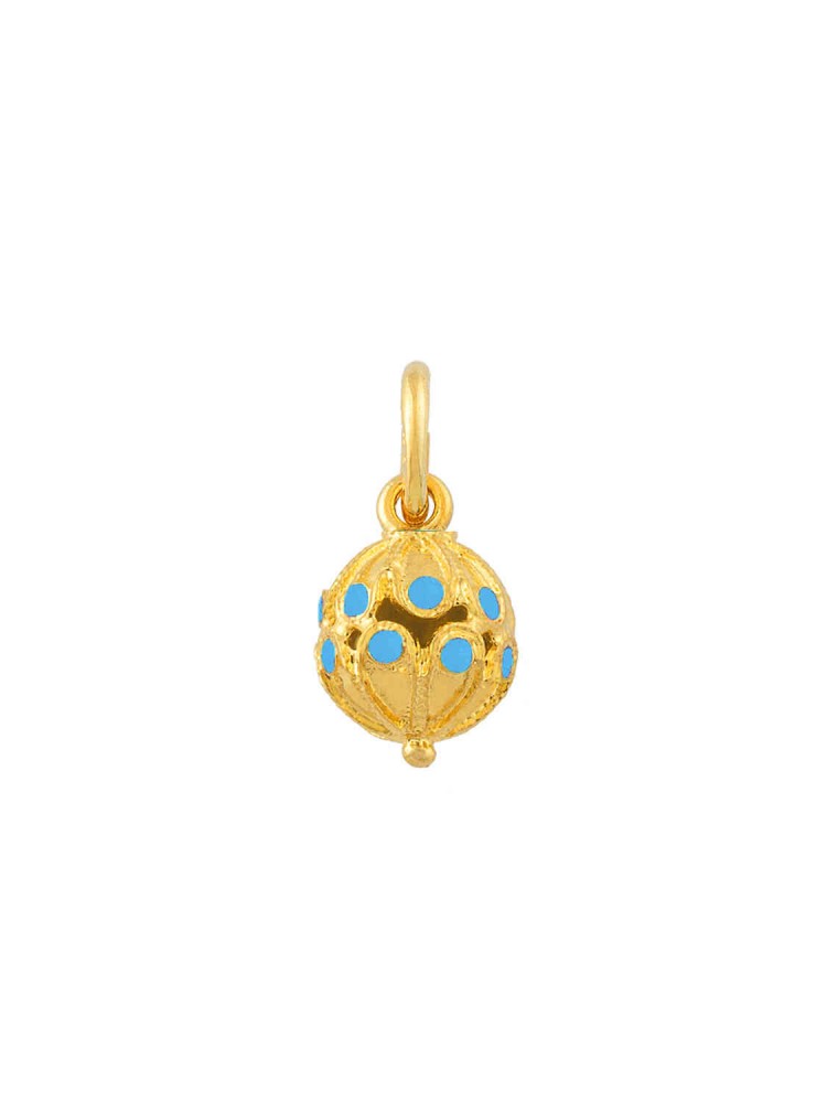 Sphere - Handmade Filigree Enamel Pendant, in 18k gold
