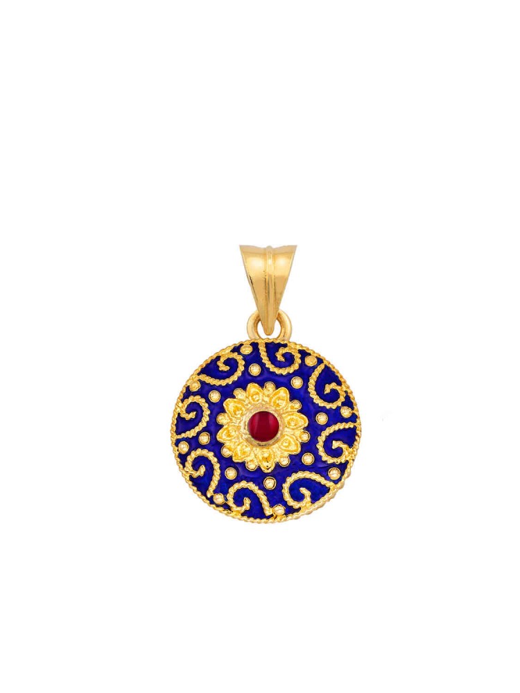 Byzantion - Filigree Enamel Pendant, in 18k gold