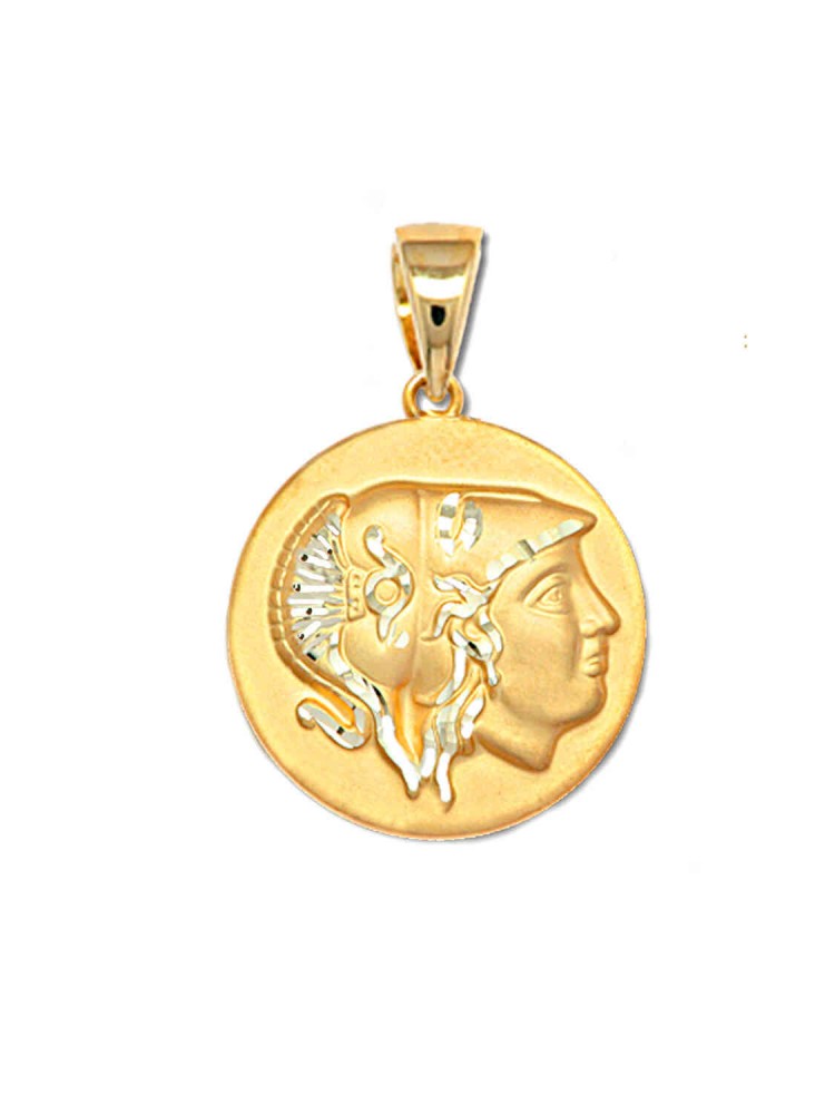 Αθηνά - Μενταγιόν Nόμισμα, χρυσός 14k