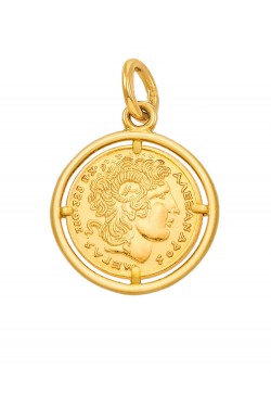 Μέγας Αλέξανδρος - Μενταγιόν Nόμισμα Στεφάνι, χρυσός 14k