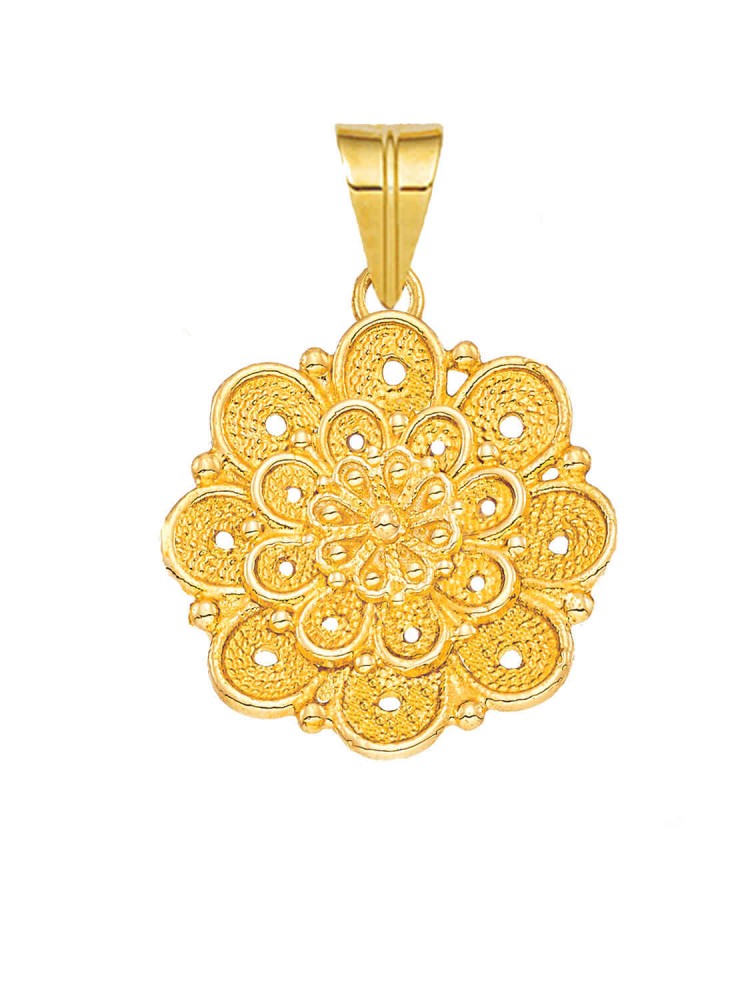 Lotus - Filigree Pendant, in 18k gold