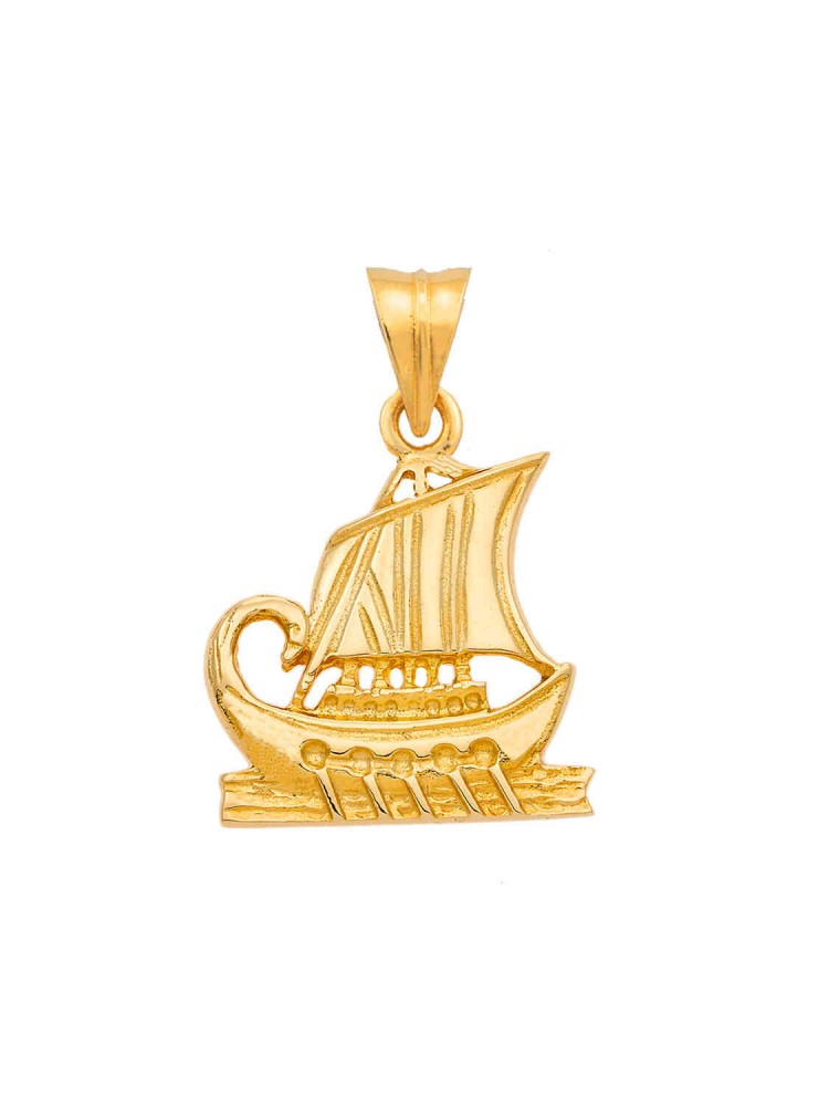 Ancient Shιp - Pendant, in 14k gold