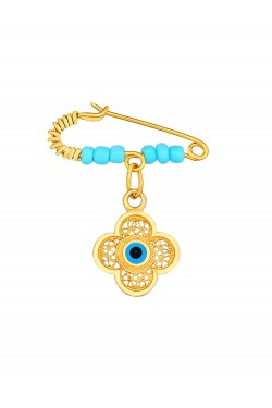 Μαργαρίτα, Φιλιγκράν Παραμάνα με μπλε Χάντρα, χρυσός 14k