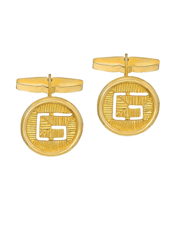 Vassilissa - Circular Cufflinks Meandros, in 14k gold