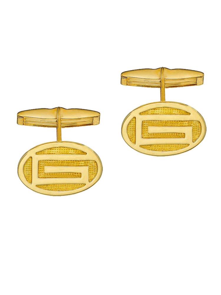 Oval Cufflinks Meandros, in 14k gold