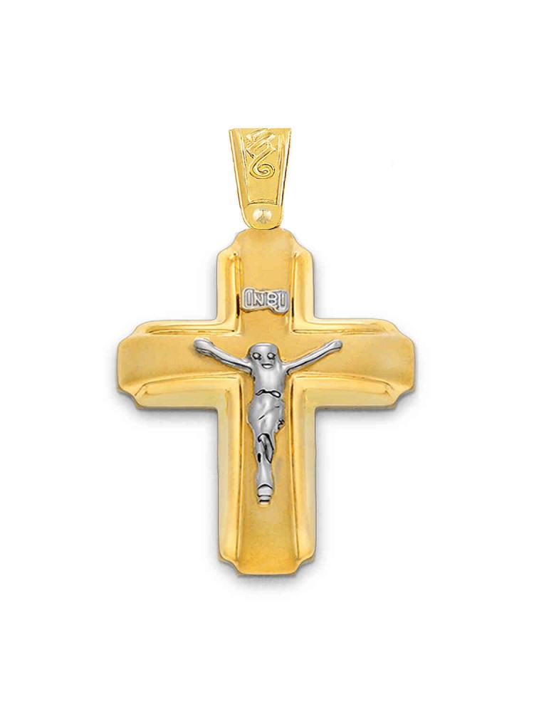 Minimal Jesus Crucifixion Cross, in 14k gold