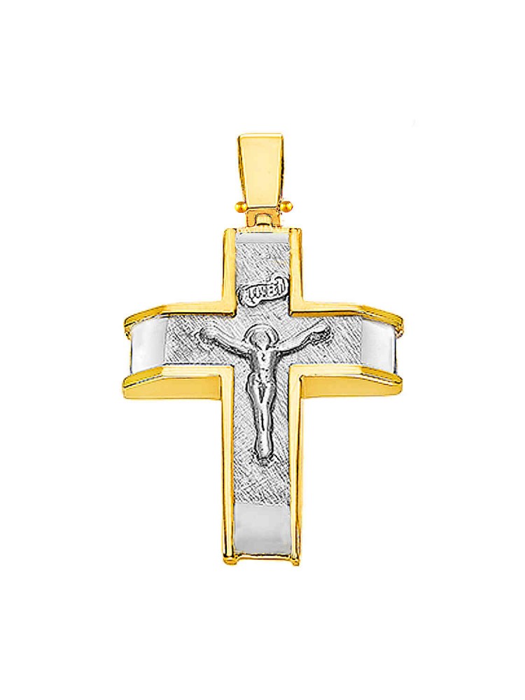 Minimal Jesus Crucifixion Cross, in 14k gold