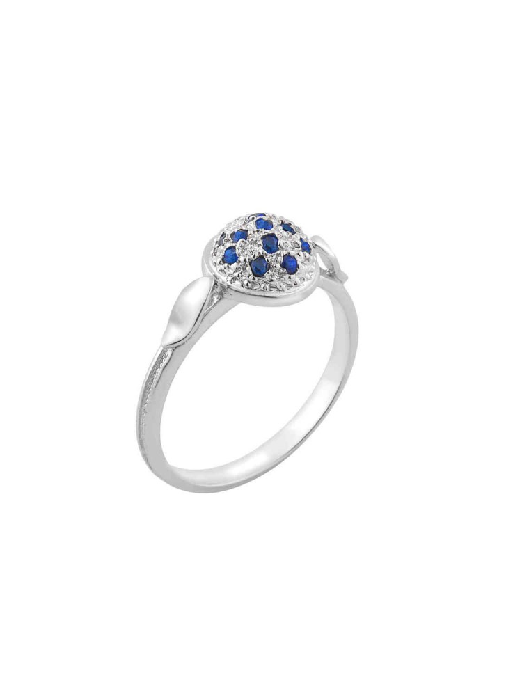 Sphere - Handmade Ring with precious Stones, in 14k white gold