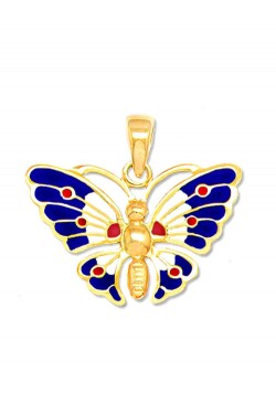 Πεταλούδα - Χειροποίητο Μενταγιόν με Σμάλτο, χρυσός 18k