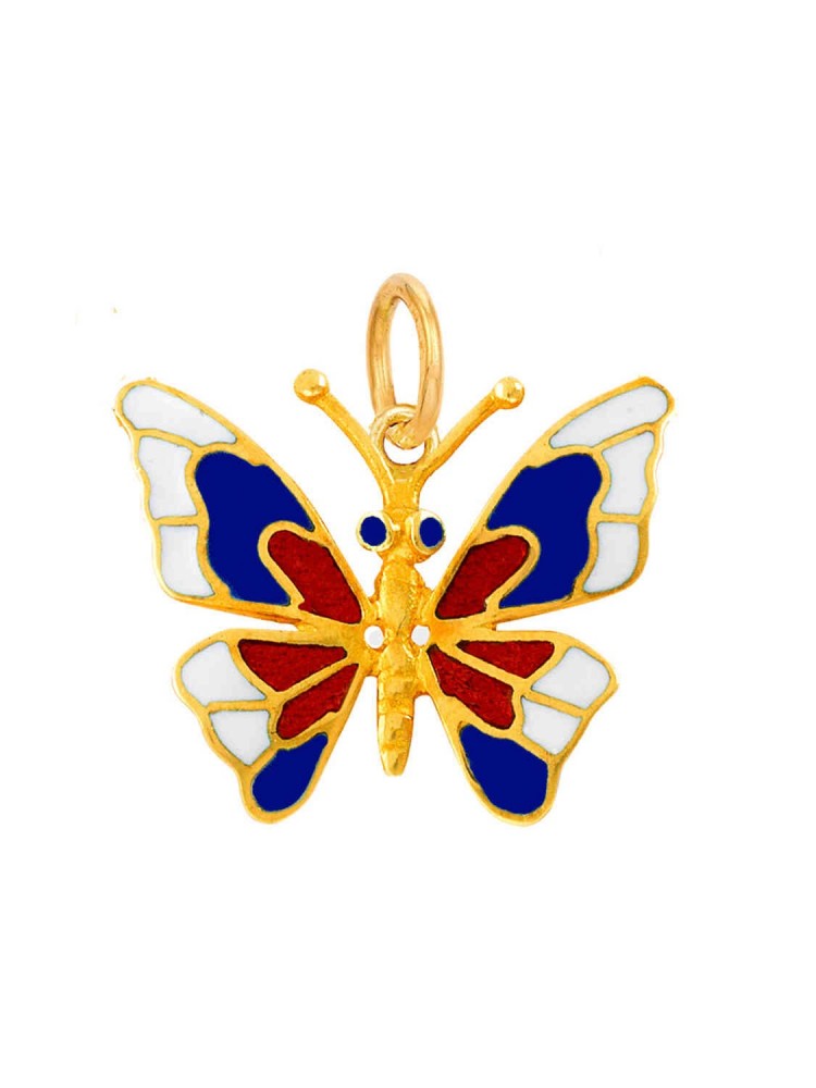 Πεταλούδα - Χειροποίητο Μενταγιόν με Σμάλτο, χρυσός 18k