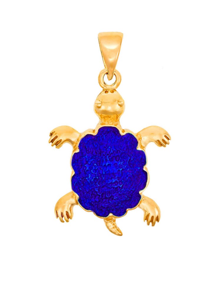 Χελώνα - Χειροποίητο Μενταγιόν με Σμάλτο, χρυσός 14k