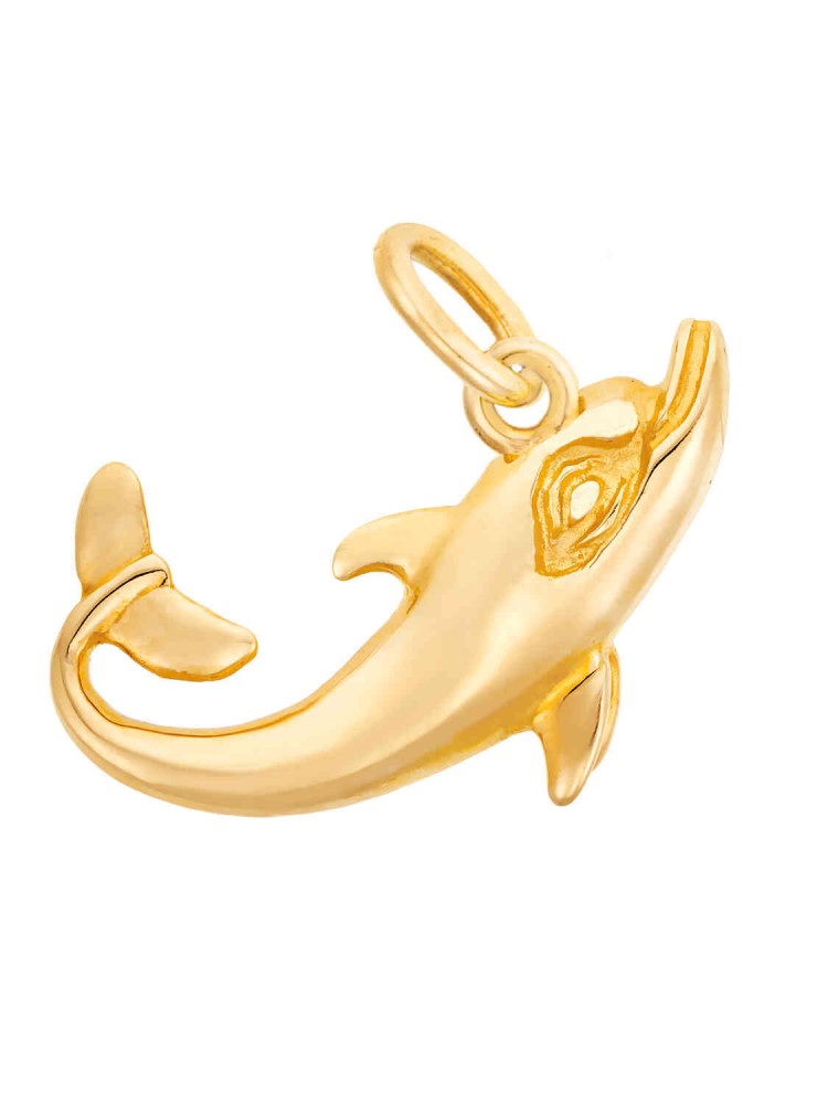 Dolphin - Handmade Pendant, in 14k gold