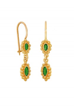 Στέμμα - Κρεμαστά Σκουλαρίκια με πολύτιμες Πέτρες