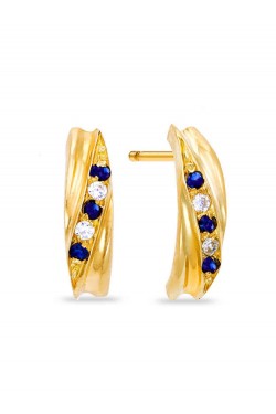 Σκουλαρίκια με πολύτιμες Πέτρες και Ζιργκόν , χρυσός 14k