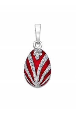 Σοφία - Χειροποίητο Μενταγιόν Αυγό με Σμάλτο και Ζιργκόν, χρυσός 14k