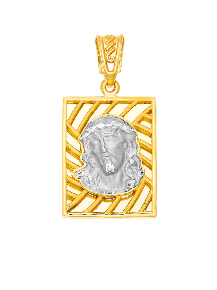 Jesus Christ - Handmade Pendant, in 14k gold and white gold