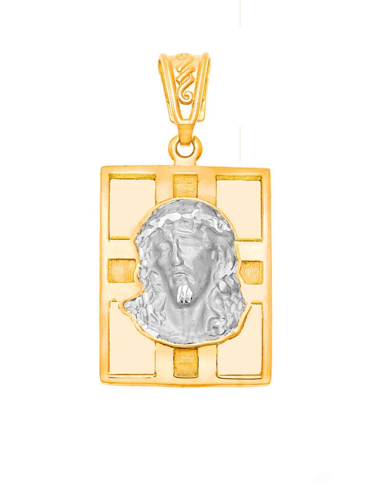 Jesus Christ - Handmade Pendant, in 14k gold and white gold