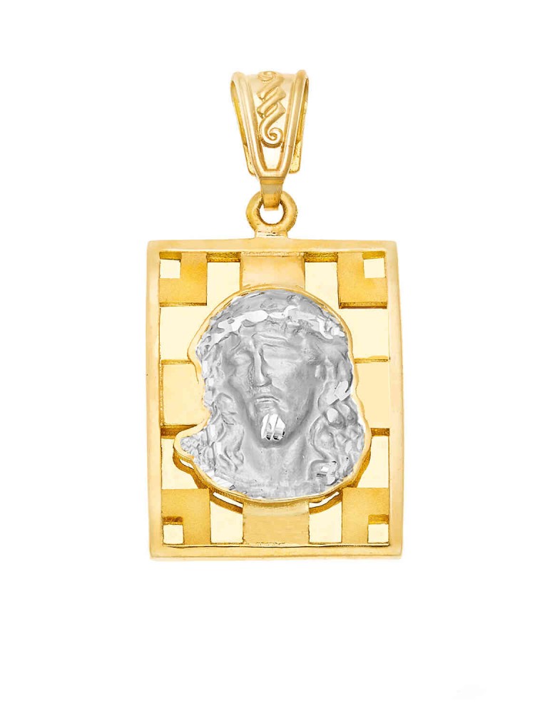 Jesus Christ - Handmade Pendant, in 14k gold and white gold