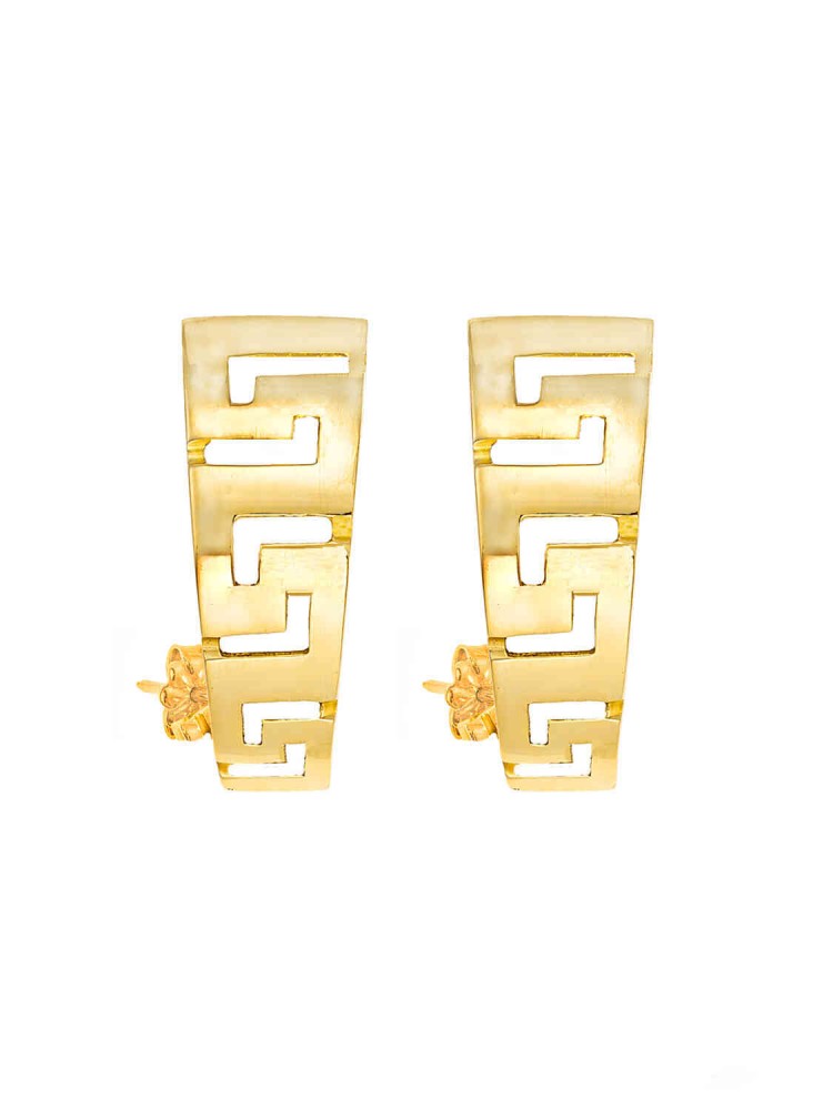 Meandros Earrings, in 14k gold