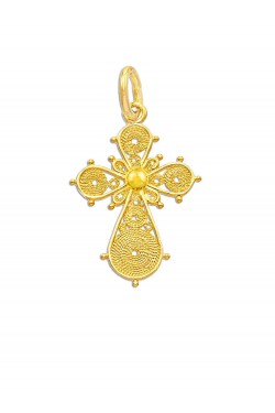 Circular - Filigree Handmade Cross, in 18k gold