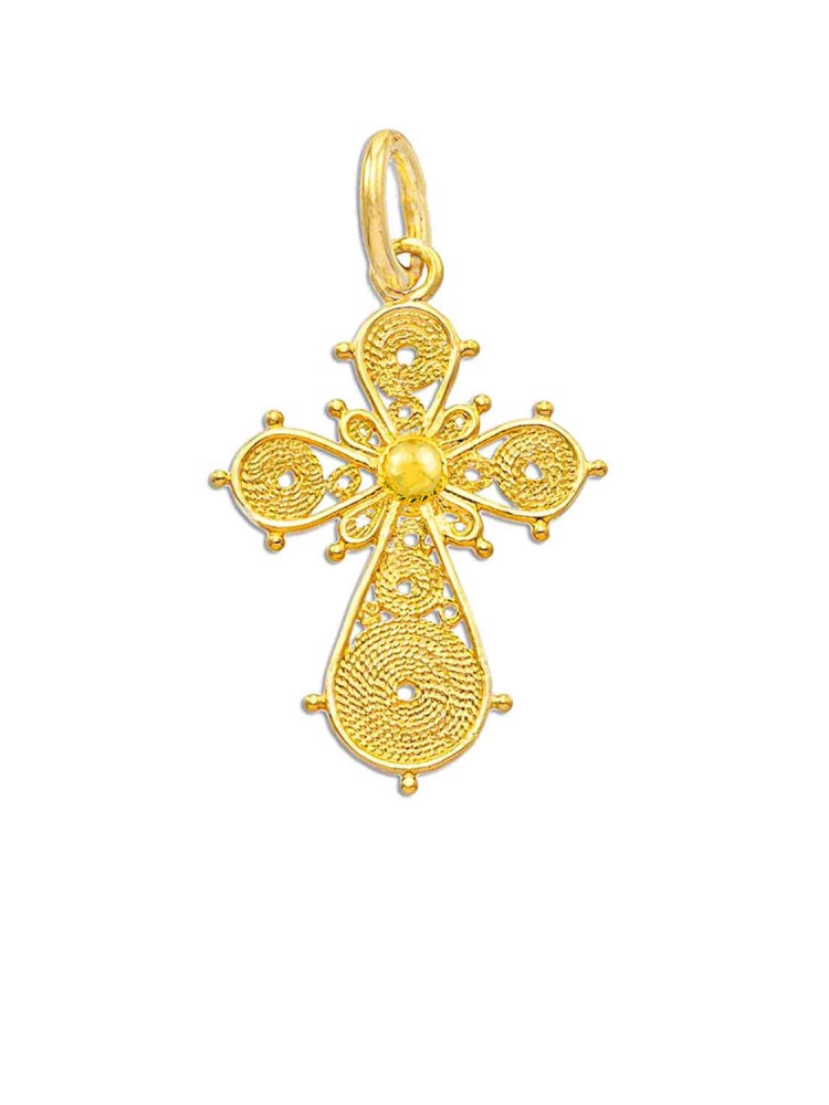 Circular - Filigree Handmade Cross, in 18k gold