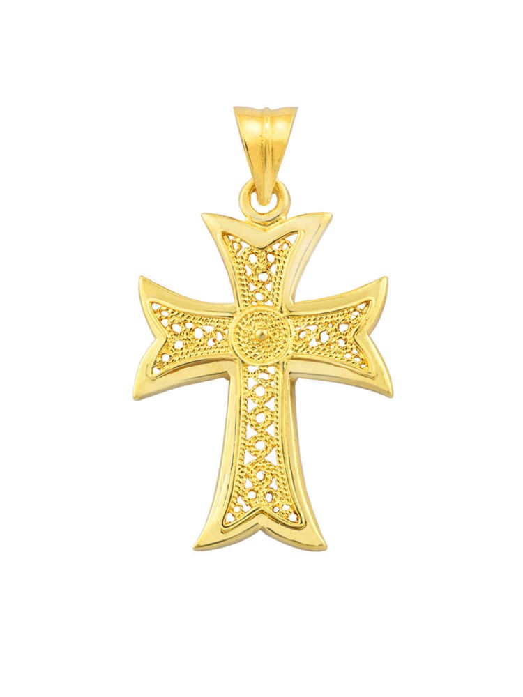 Byzantion - Filigree Handmade Cross, in 18k gold