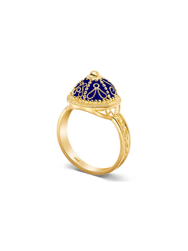 Θεοδώρα - Φιλιγκραν Δαχτυλίδι με Σμάλτο, χρυσός 18k