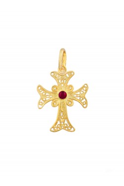 Byzantion - Filigree Handmade Enamel Cross, in 18k gold