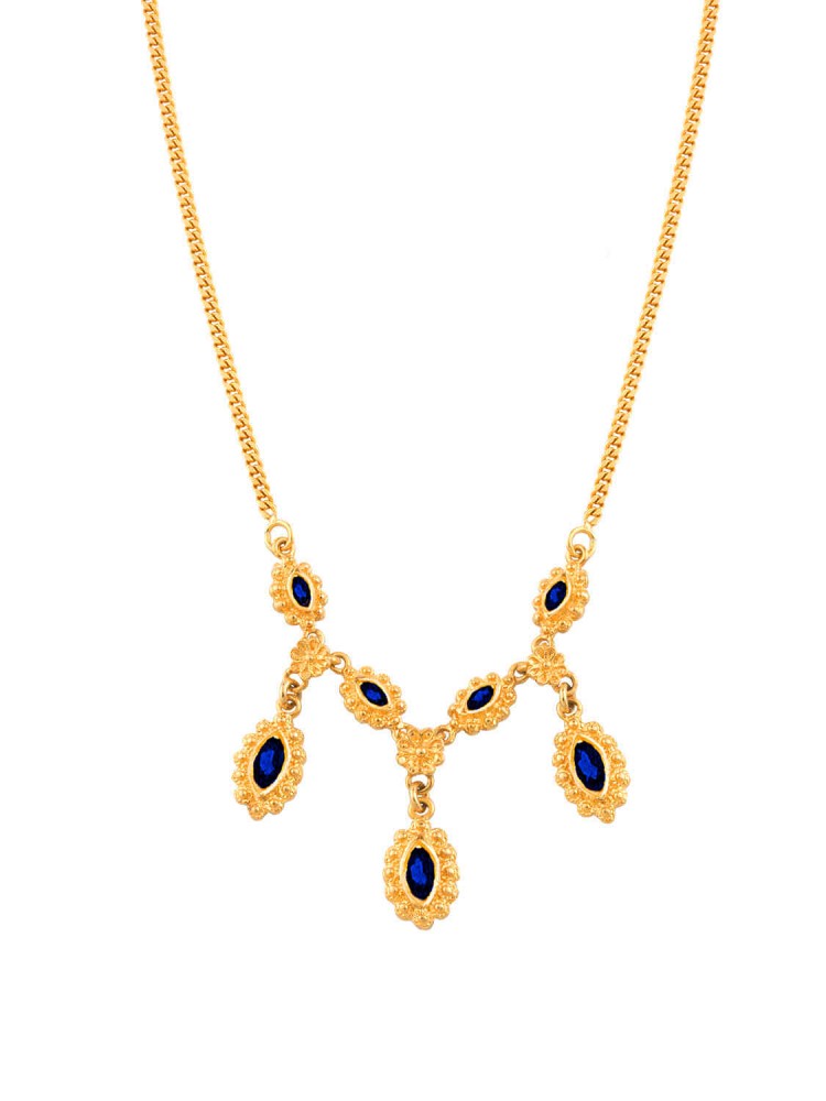 Στέμμα - Χειροποίητο Κολιέ με πολύτιμες Πέτρες, χρυσός 18k