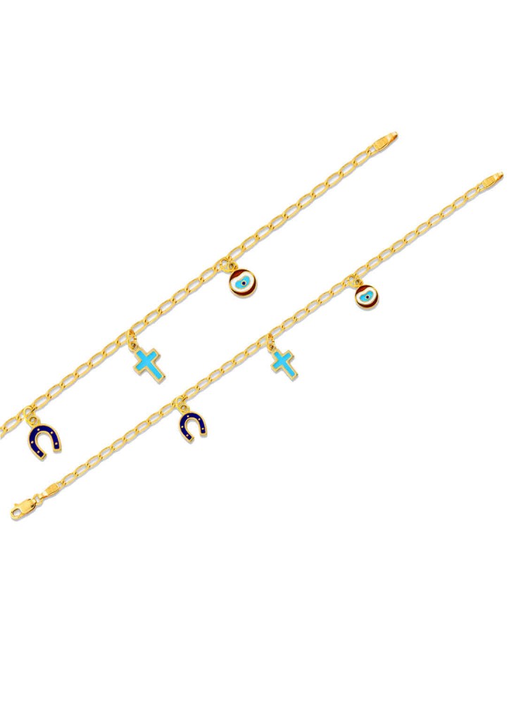Enamel Child Bracelet, in 14k gold