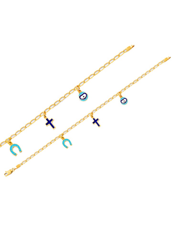 Enamel Child Bracelet, in 14k gold