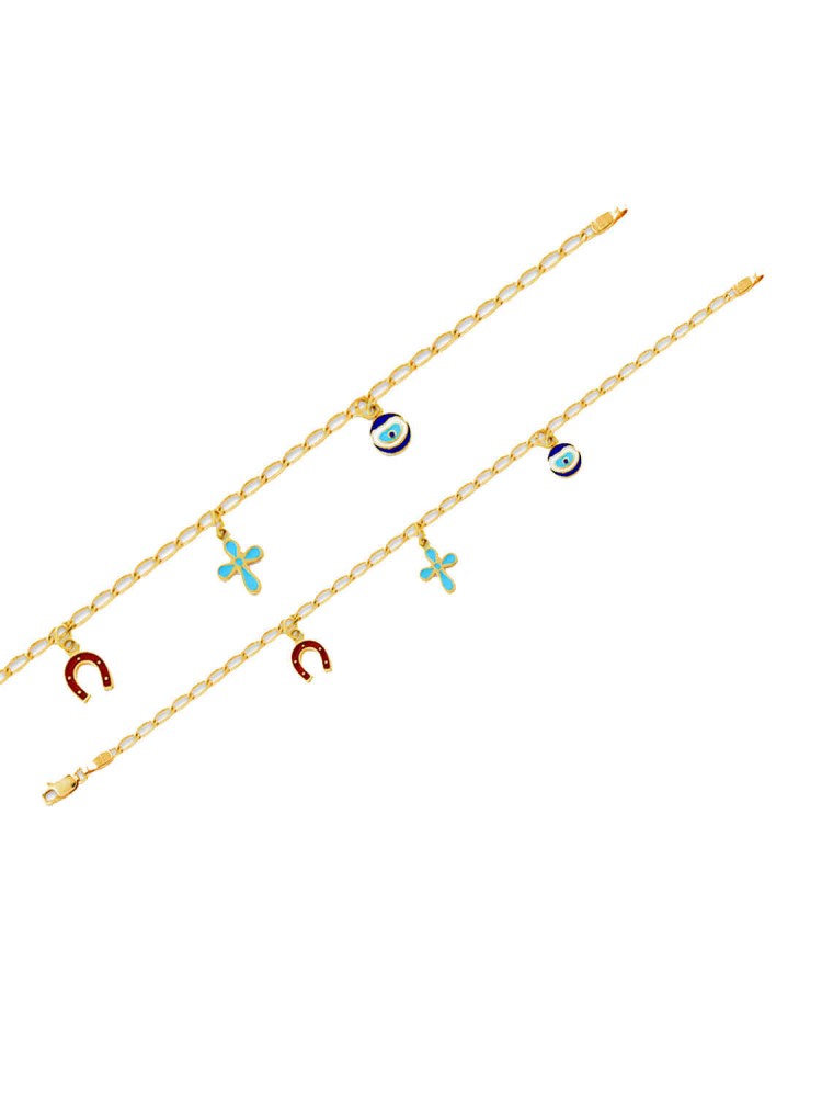 Enamel Child Bracelet, in 14k gold
