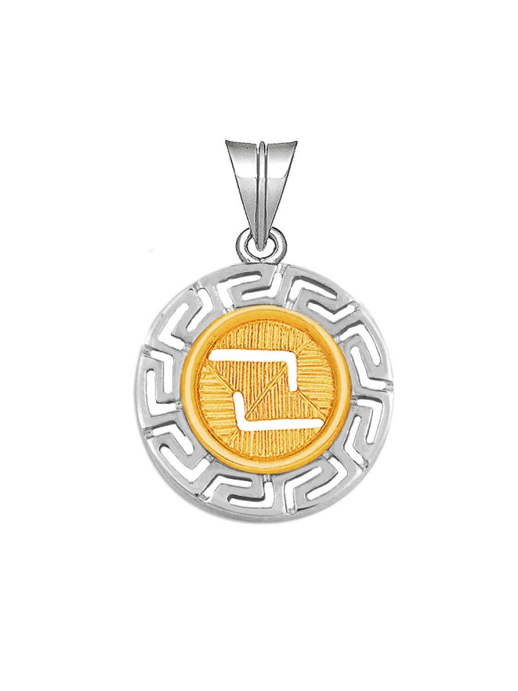 Victory - Pendant Meandros, in 14k gold and white gold