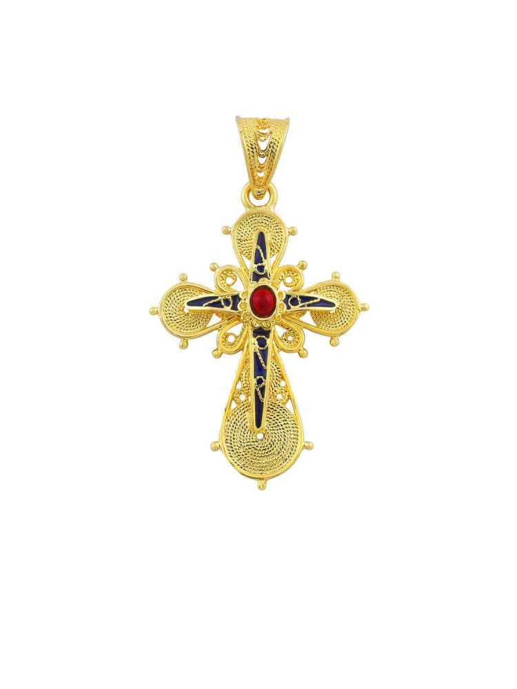 Circular -Filigree Handmade Enamel Cross