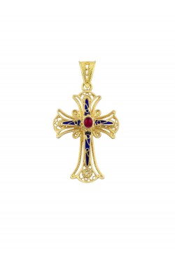 Royal - Filigree Handmade Enamel Cross, in 18k gold