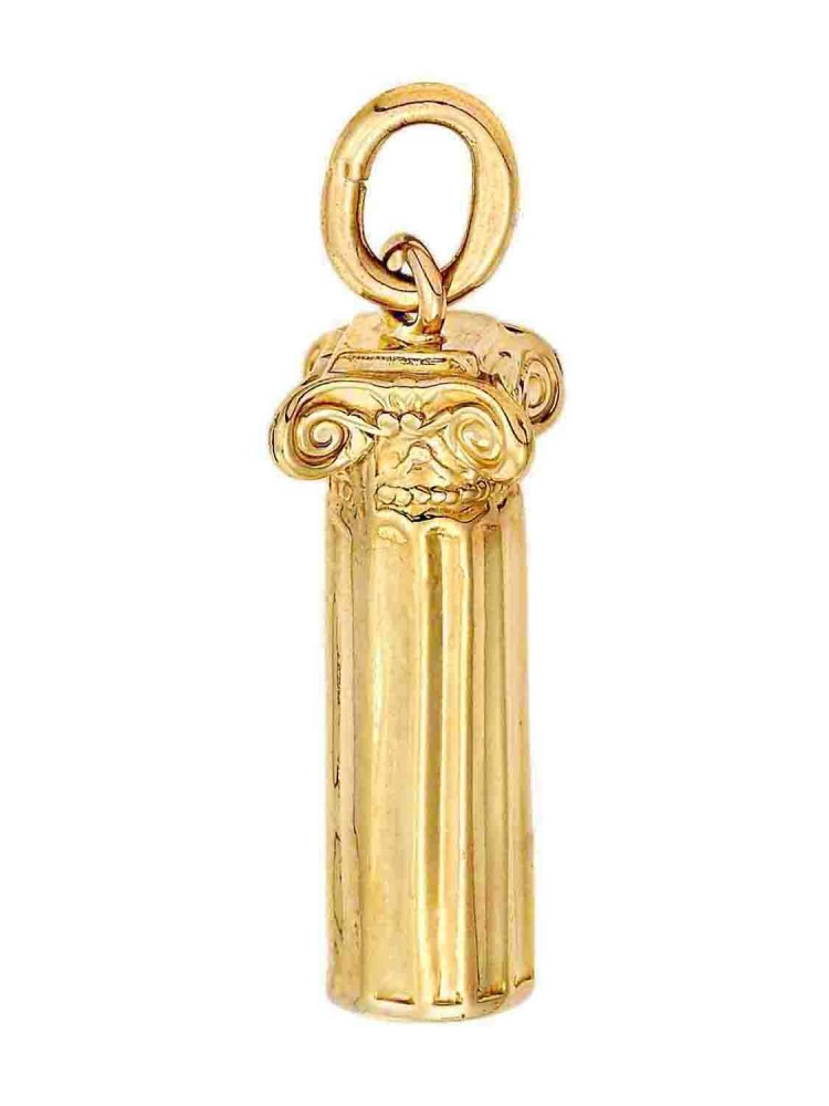 Ionic Column -Handmade Pendant, in 14k gold
