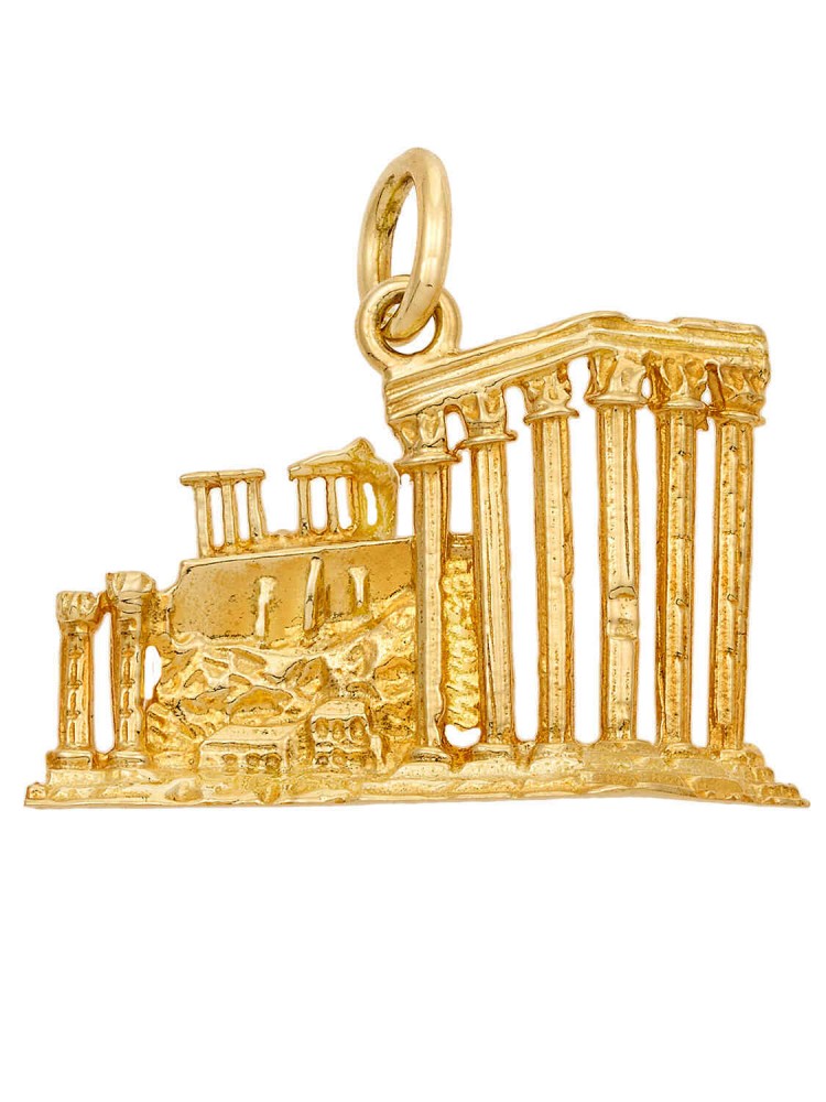 Acropolis - Handmade Pendant, in 14k gold
