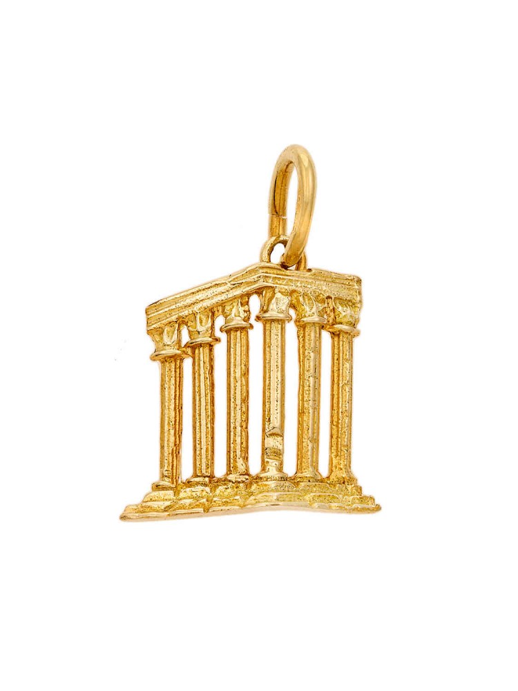 Ναός του Ποσειδώνα - Χειροποίητο Μενταγιόν, χρυσός 14k