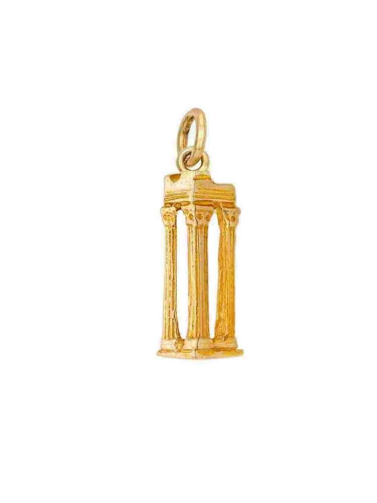 Columns of the Olympian Zeus - Handmade Pendant , in 14k gold