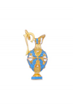Amphora -Handmade Enamel Pendant, in 14k gold
