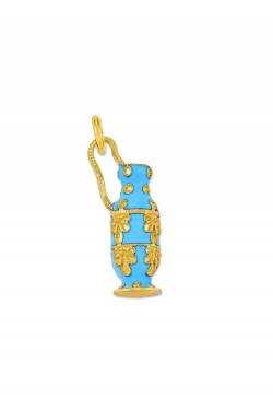 Leaves - Handmade Enamel Amphora Pendant, in 14k gold