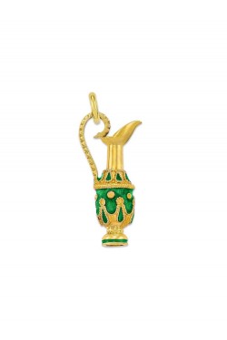 Vassilissa - Handmade Enamel Amphora Pendant, in 14k gold