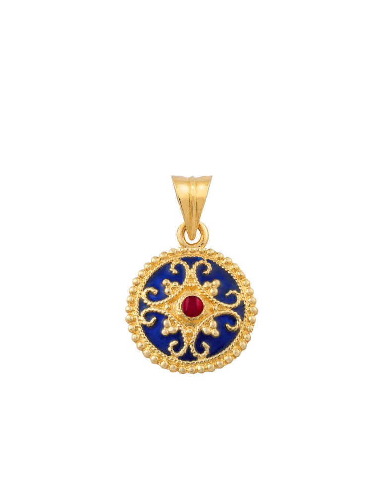 Byzantion - Filigree Enamel Pendant, in 18k gold