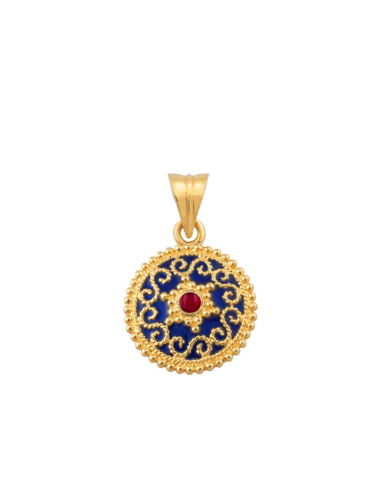 Byzantion - Filigree Enamel Pendant, in 18k gold